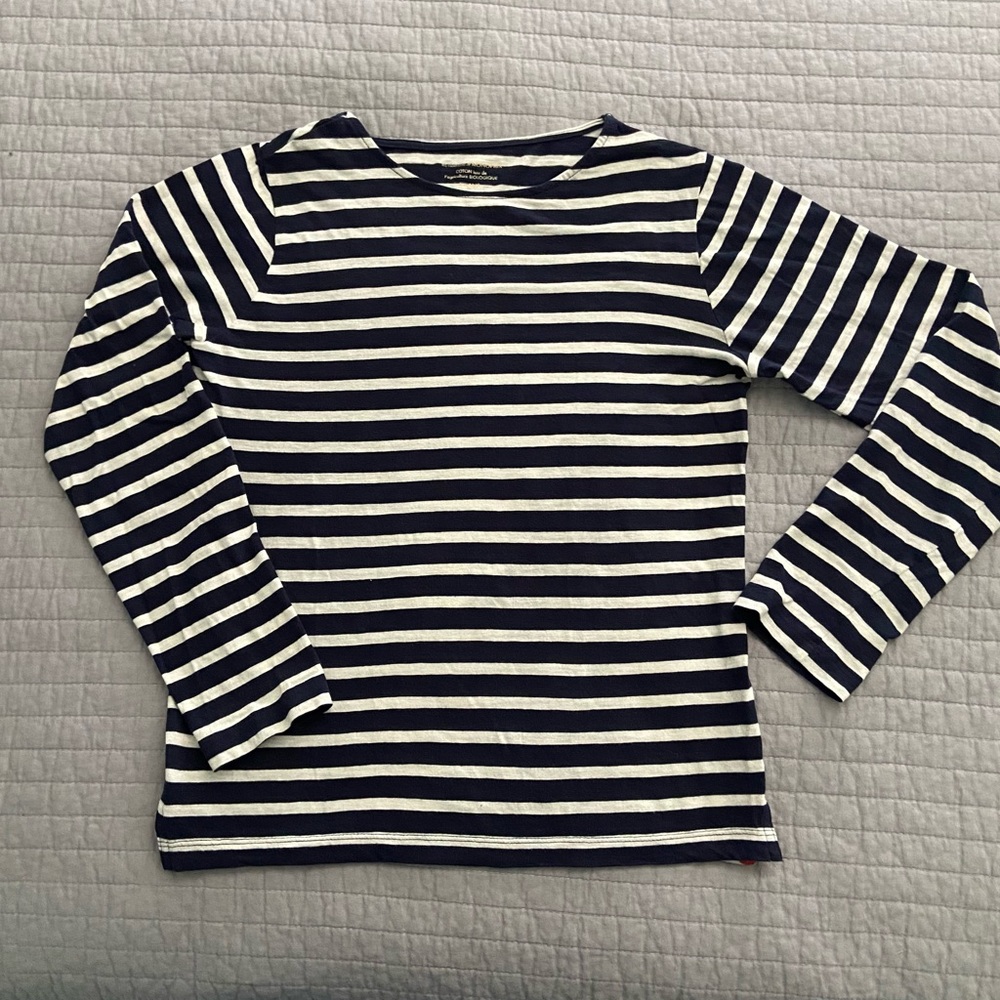 Navy and White Striped Kids Lg. Shirt